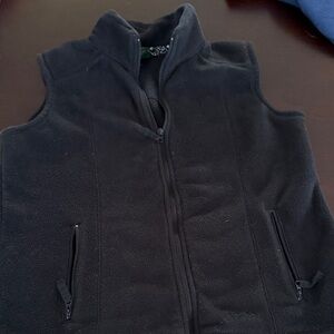 Cabela's Black Fleece Vest with Embroidery